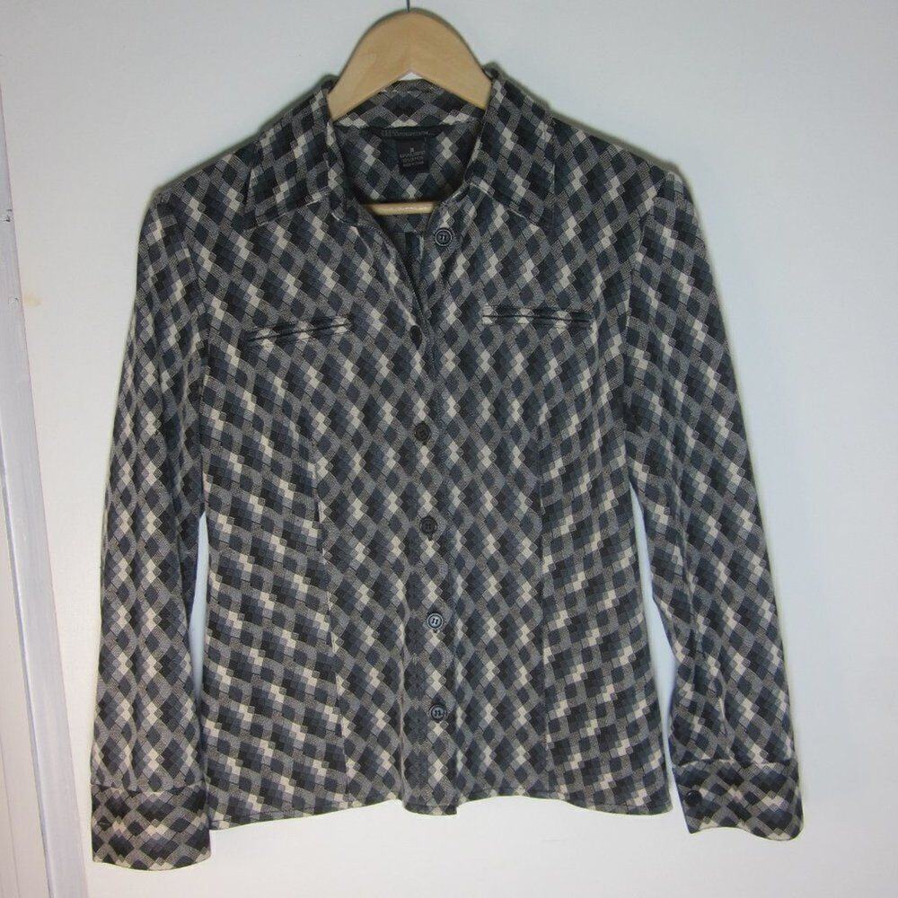 Guess Collection VINTAGE Womens Size 2 / S Button Front Collared Shirt 3/4 Slv